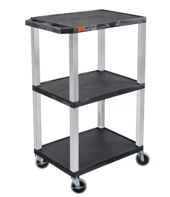 Tuffy Multi-Purpose AV Carts with All Open Shelves